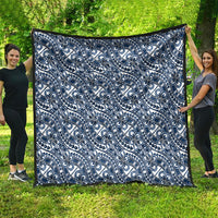 Hibiscus Bloom Island Tribal Waves Quilt Blue Polynesian Pattern LT01 - Polynesian Pride