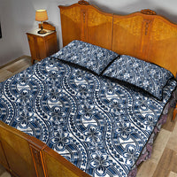 Hibiscus Bloom Island Tribal Waves Quilt Bed Set Blue Polynesian Pattern LT01 - Polynesian Pride