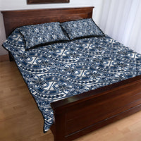 Hibiscus Bloom Island Tribal Waves Quilt Bed Set Blue Polynesian Pattern LT01 - Polynesian Pride