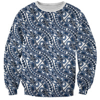 Hibiscus Bloom Island Tribal Waves Sweatshirt Blue Polynesian Pattern LT01 Unisex Blue - Polynesian Pride
