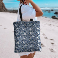 Hibiscus Bloom Island Tribal Waves Tote Bag Blue Polynesian Pattern LT01 - Polynesian Pride