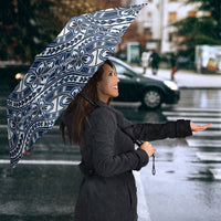 Hibiscus Bloom Island Tribal Waves Umbrella Blue Polynesian Pattern LT01 - Polynesian Pride