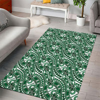 Hibiscus Bloom Island Tribal Waves Area Rug Green Polynesian Pattern LT01 - Polynesian Pride