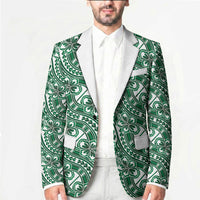 Hibiscus Bloom Island Tribal Waves Blazer Green Polynesian Pattern LT01 - Polynesian Pride