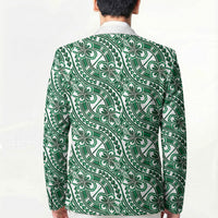 Hibiscus Bloom Island Tribal Waves Blazer Green Polynesian Pattern LT01 - Polynesian Pride