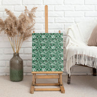 Hibiscus Bloom Island Tribal Waves Canvas Wall Art Green Polynesian Pattern LT01 - Polynesian Pride