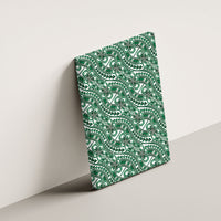 Hibiscus Bloom Island Tribal Waves Canvas Wall Art Green Polynesian Pattern LT01 - Polynesian Pride