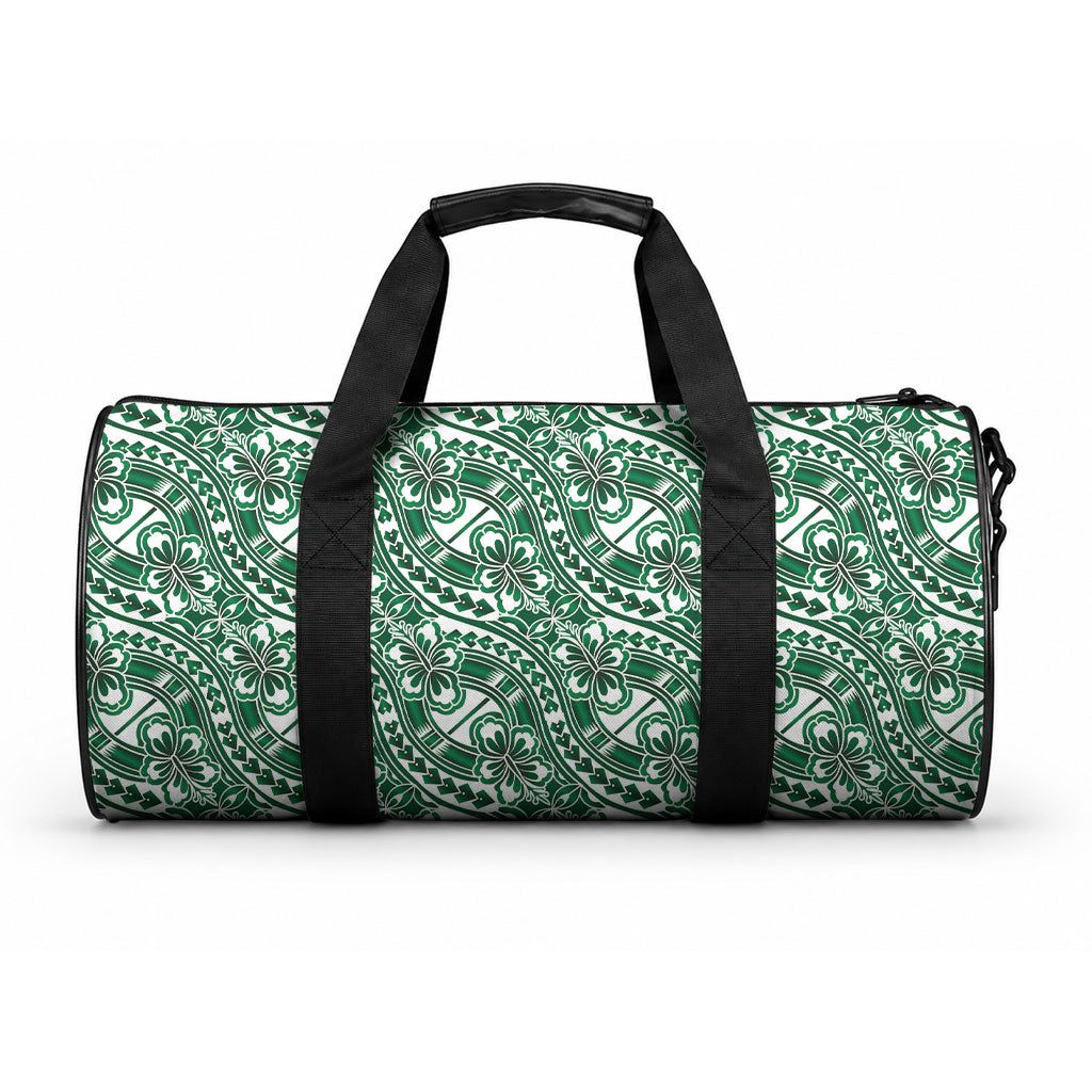Hibiscus Bloom Island Tribal Waves Duffle Bag Green Polynesian Pattern LT01 One size Green - Polynesian Pride