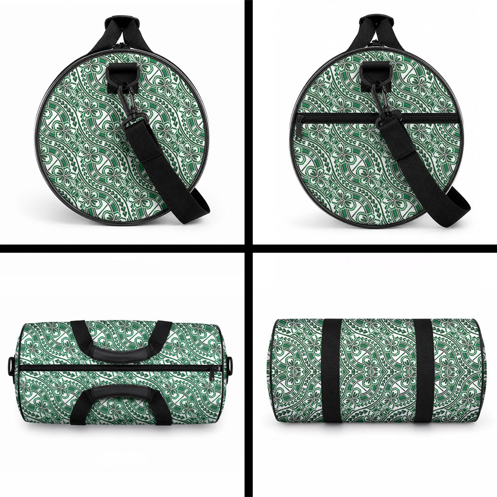 Hibiscus Bloom Island Tribal Waves Duffle Bag Green Polynesian Pattern LT01 - Polynesian Pride