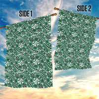 Hibiscus Bloom Island Tribal Waves Garden Flag Green Polynesian Pattern LT01 - Polynesian Pride