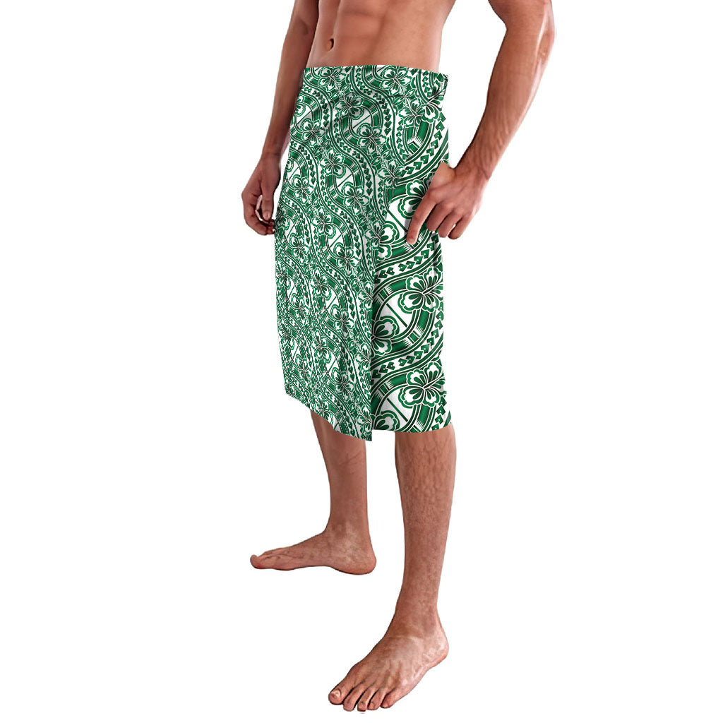 Hibiscus Bloom Island Tribal Waves Lavalava Green Polynesian Pattern LT01 - Polynesian Pride