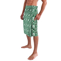 Hibiscus Bloom Island Tribal Waves Lavalava Green Polynesian Pattern LT01 - Polynesian Pride