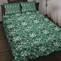 Hibiscus Bloom Island Tribal Waves Quilt Bed Set Green Polynesian Pattern LT01 Green - Polynesian Pride