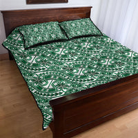 Hibiscus Bloom Island Tribal Waves Quilt Bed Set Green Polynesian Pattern LT01 - Polynesian Pride