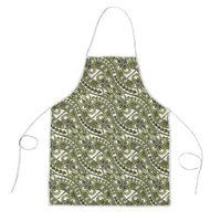 Hibiscus Bloom Island Tribal Waves Apron Olive Green Polynesian Pattern LT01 Olive Green - Polynesian Pride