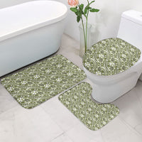 Hibiscus Bloom Island Tribal Waves Bathroom Set Olive Green Polynesian Pattern LT01 - Polynesian Pride
