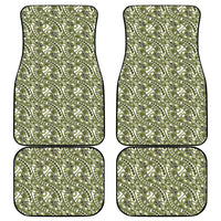 Hibiscus Bloom Island Tribal Waves Car Mats Olive Green Polynesian Pattern LT01 - Polynesian Pride
