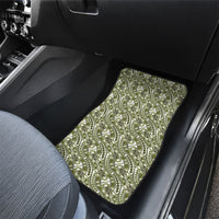 Hibiscus Bloom Island Tribal Waves Car Mats Olive Green Polynesian Pattern LT01 - Polynesian Pride