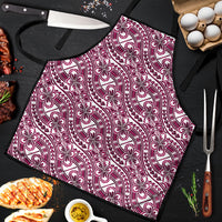 Hibiscus Bloom Island Tribal Waves Apron Pink Polynesian Pattern LT01 Pink - Polynesian Pride