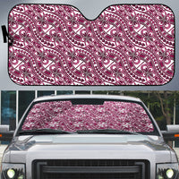 Hibiscus Bloom Island Tribal Waves Auto Sun Shade Pink Polynesian Pattern LT01 Pink - Polynesian Pride