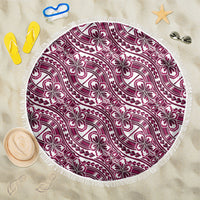 Hibiscus Bloom Island Tribal Waves Beach Blanket Pink Polynesian Pattern LT01 One Size 150cm Pink - Polynesian Pride