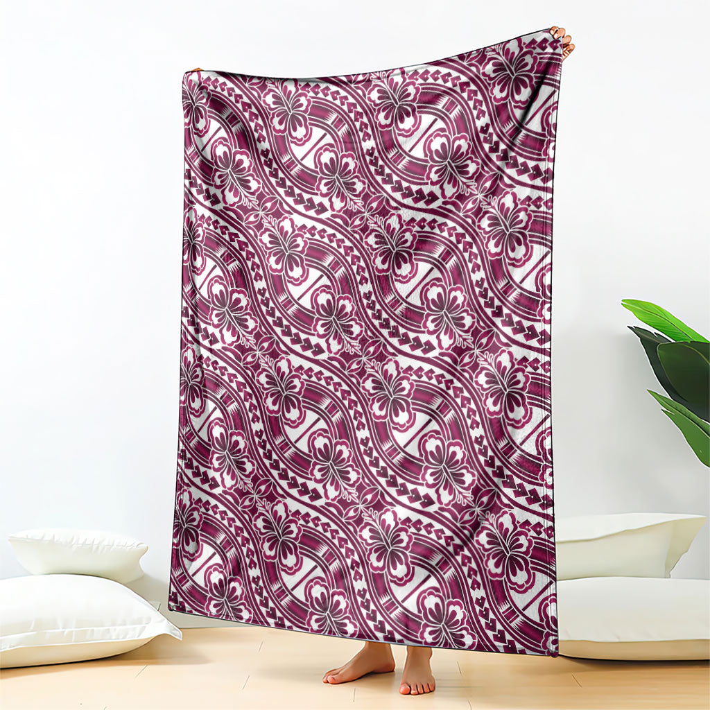 Hibiscus Bloom Island Tribal Waves Blanket Pink Polynesian Pattern LT01 - Polynesian Pride