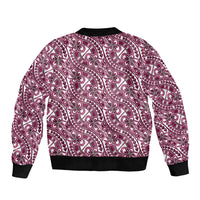 Hibiscus Bloom Island Tribal Waves Bomber Jacket Pink Polynesian Pattern LT01 - Polynesian Pride