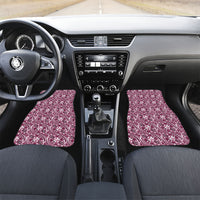 Hibiscus Bloom Island Tribal Waves Car Mats Pink Polynesian Pattern LT01 Set 2pcs - Front Pink - Polynesian Pride