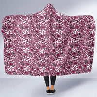 Hibiscus Bloom Island Tribal Waves Hooded Blanket Pink Polynesian Pattern LT01 One Size Pink - Polynesian Pride