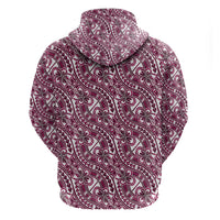 Hibiscus Bloom Island Tribal Waves Hoodie Pink Polynesian Pattern LT01 - Polynesian Pride