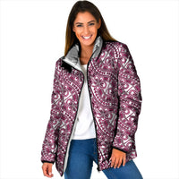 Hibiscus Bloom Island Tribal Waves Padded Jacket Pink Polynesian Pattern LT01 Women Pink - Polynesian Pride