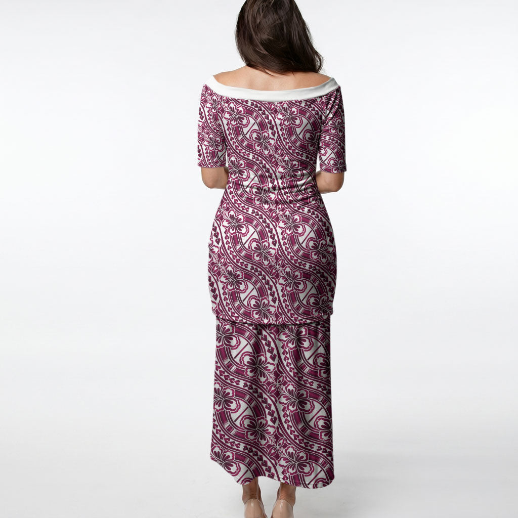 Hibiscus Bloom Island Tribal Waves Puletasi Pink Polynesian Pattern LT01 - Polynesian Pride