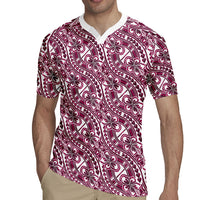 Hibiscus Bloom Island Tribal Waves Rugby Jersey Pink Polynesian Pattern LT01 - Polynesian Pride