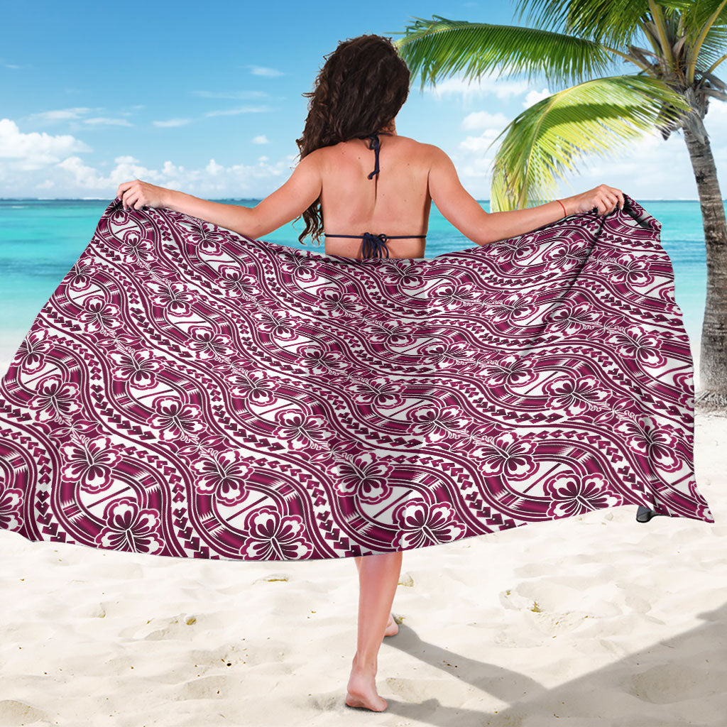 Hibiscus Bloom Island Tribal Waves Sarong Pink Polynesian Pattern LT01 - Polynesian Pride
