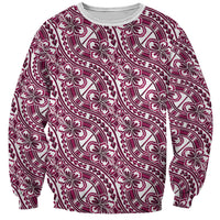 Hibiscus Bloom Island Tribal Waves Sweatshirt Pink Polynesian Pattern LT01 Unisex Pink - Polynesian Pride
