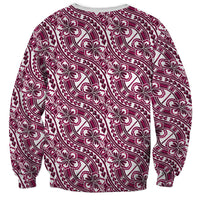 Hibiscus Bloom Island Tribal Waves Sweatshirt Pink Polynesian Pattern LT01 - Polynesian Pride