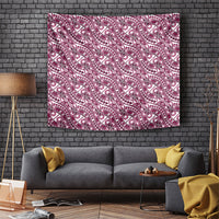 Hibiscus Bloom Island Tribal Waves Tapestry Pink Polynesian Pattern LT01 Pink - Polynesian Pride