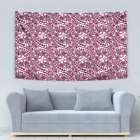 Hibiscus Bloom Island Tribal Waves Tapestry Pink Polynesian Pattern LT01 - Polynesian Pride
