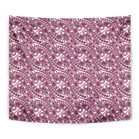 Hibiscus Bloom Island Tribal Waves Tapestry Pink Polynesian Pattern LT01 - Polynesian Pride