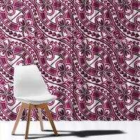 Hibiscus Bloom Island Tribal Waves Window Curtain Pink Polynesian Pattern LT01 - Polynesian Pride