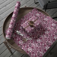 Hibiscus Bloom Island Tribal Waves Wrapping Paper Pink Polynesian Pattern LT01 - Polynesian Pride