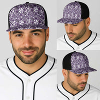 Hibiscus Bloom Island Tribal Waves Baseball Net Cap Purple Polynesian Pattern LT01 - Polynesian Pride