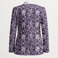 Hibiscus Bloom Island Tribal Waves Blazer Purple Polynesian Pattern LT01 - Polynesian Pride