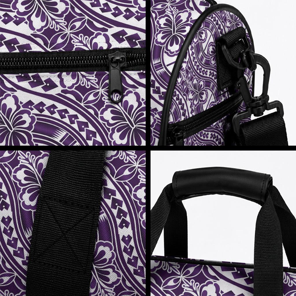 Hibiscus Bloom Island Tribal Waves Duffle Bag Purple Polynesian Pattern LT01 - Polynesian Pride