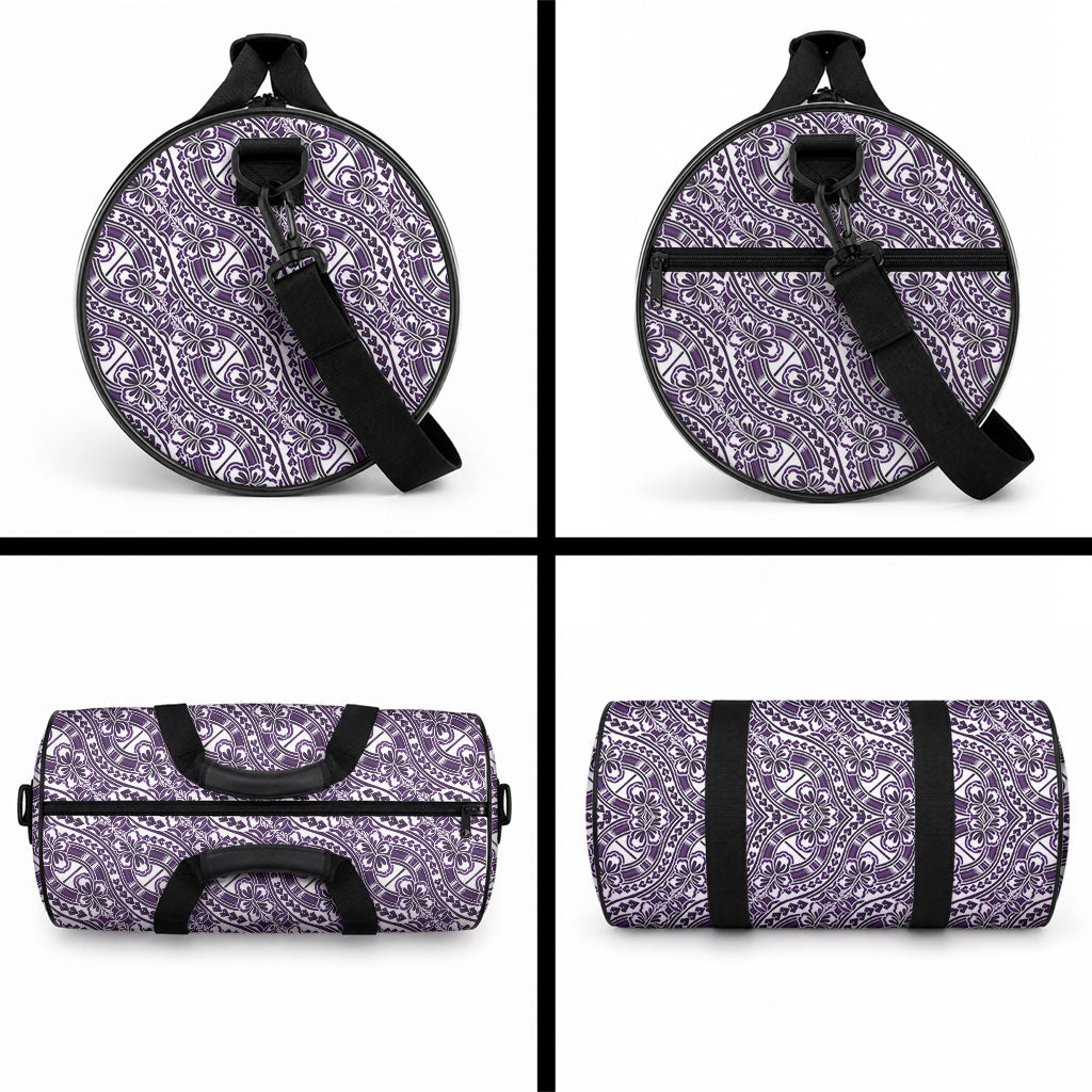 Hibiscus Bloom Island Tribal Waves Duffle Bag Purple Polynesian Pattern LT01 - Polynesian Pride