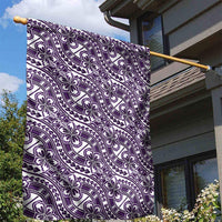 Hibiscus Bloom Island Tribal Waves Garden Flag Purple Polynesian Pattern LT01 - Polynesian Pride
