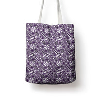 Hibiscus Bloom Island Tribal Waves Tote Bag Purple Polynesian Pattern LT01 - Polynesian Pride