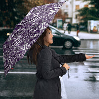 Hibiscus Bloom Island Tribal Waves Umbrella Purple Polynesian Pattern LT01 - Polynesian Pride