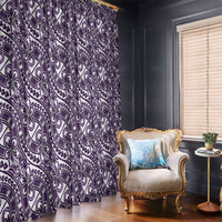 Hibiscus Bloom Island Tribal Waves Window Curtain Purple Polynesian Pattern LT01 - Polynesian Pride