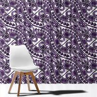Hibiscus Bloom Island Tribal Waves Window Curtain Purple Polynesian Pattern LT01 - Polynesian Pride